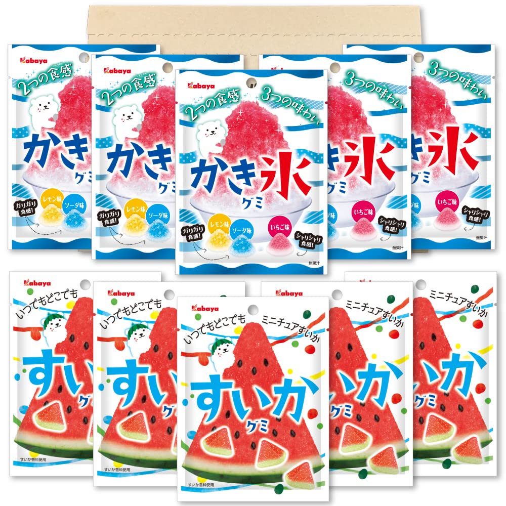 Amazon | カバヤ食品 すいかグミ ＋ かき氷グミ 2種各5袋計10袋セット